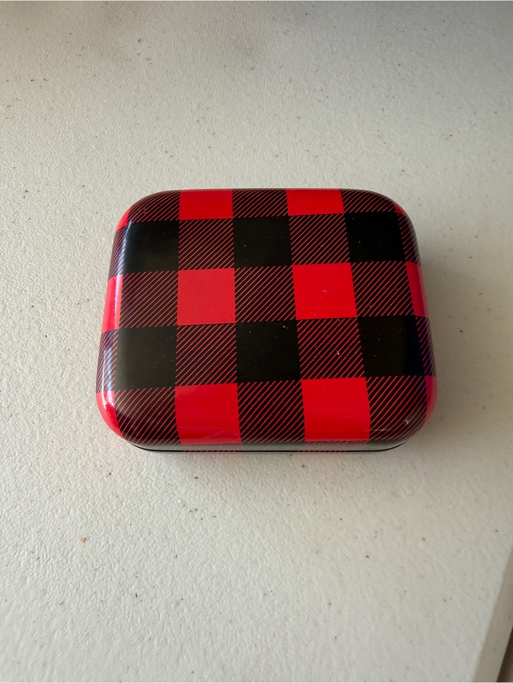 Red and Black Buffalo Plaid Contact Case